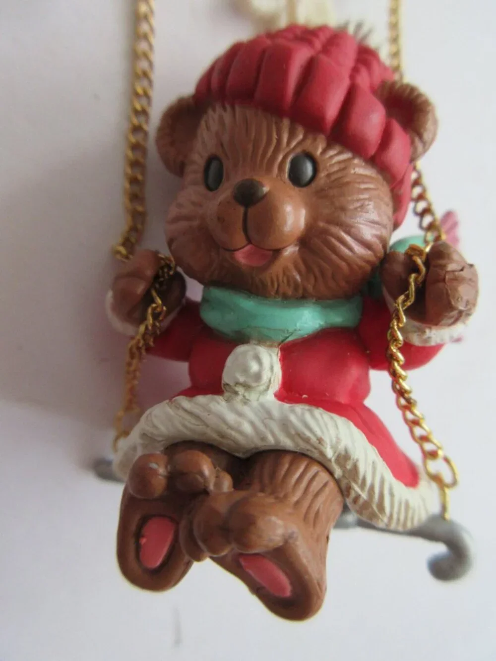 Trim A Home Christmas Tree Ornament Santa Bear on Snowflake Swing Kmart 1992